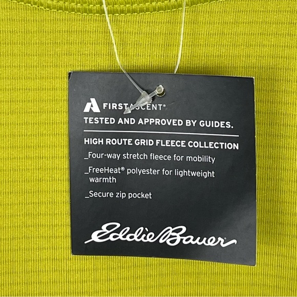 Eddie Bauer High Route Grid Fleece Pullover Chartreuse M NWT - Picture 10 of 10